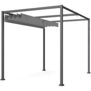 Outsunny Metal Pergola Gazebo Patio Sunshelter Retractable Canopy 3 x 2m