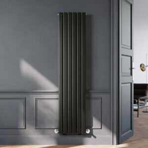 ELEGANT 1800 x 408mm Black Vertical Radiator Designer Single Panel Flat Panel Rads